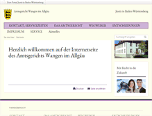 Tablet Screenshot of amtsgericht-wangen.de